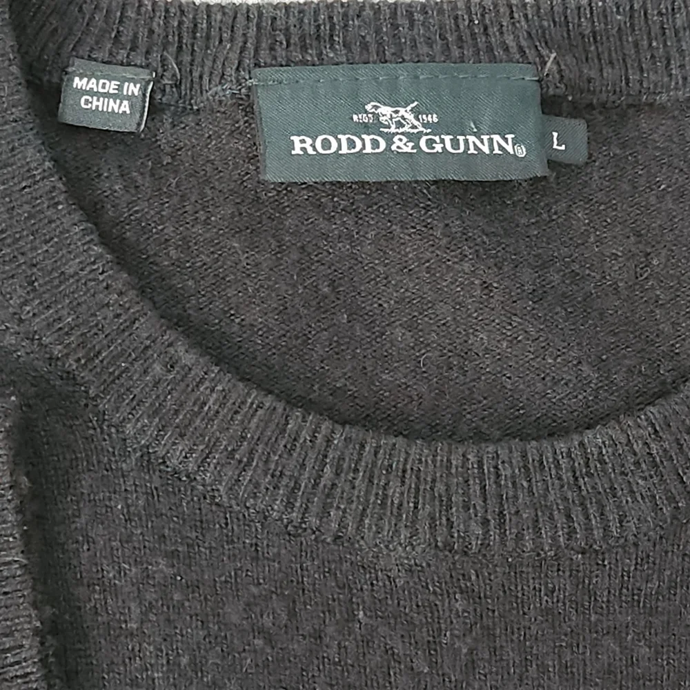 Rodd & Gunn Men's Large Crewneck Sweater Optim‎ Wool Cashmere Merino Blend Brown